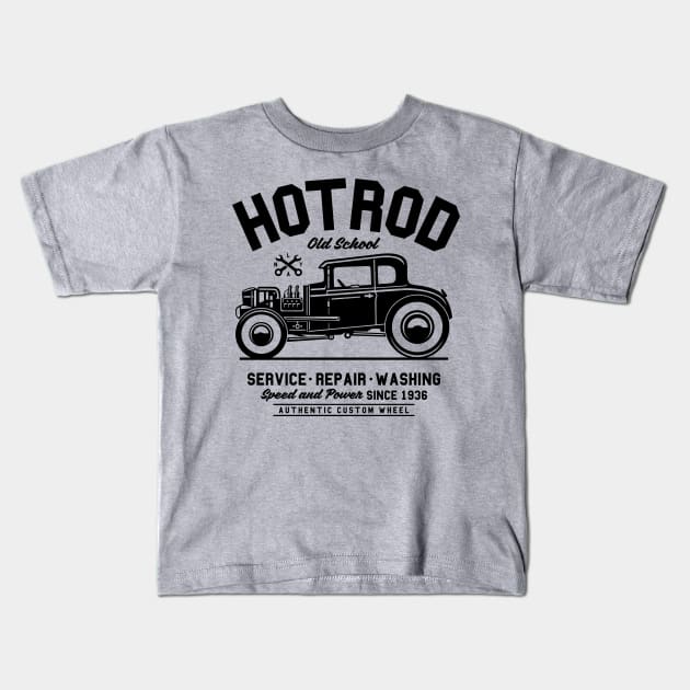 Old school mechanic Kids T-Shirt by Superfunky